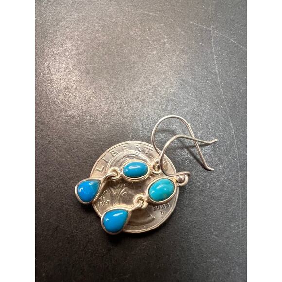 NEW Sleeping Beauty sterling silver earrings 2.95 grams - Picture 3 of 7